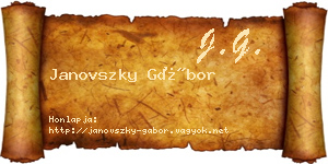 Janovszky Gábor névjegykártya