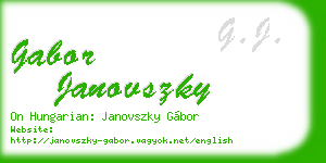 gabor janovszky business card