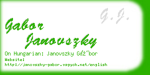 gabor janovszky business card